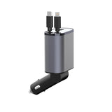 Mantraa 4-in-1 Retractable Car Charger | Fast Charging | Type-C Support | No Cable Mess